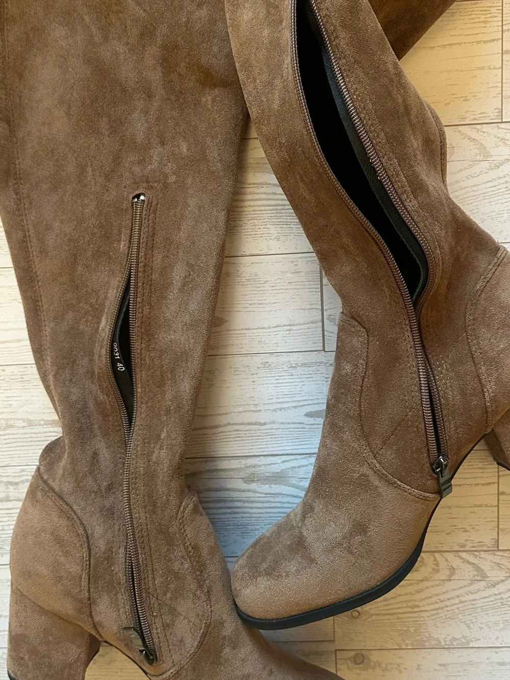 Brown Over the Knee Suede Block Heel Boots EU 40 US 8.5/9